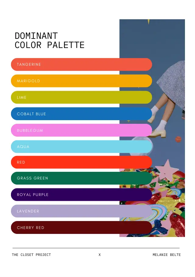 Color palette page from the guide to The Creator