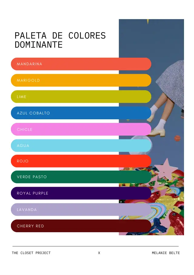 Página de la paleta de colores de la guía de La Creadora