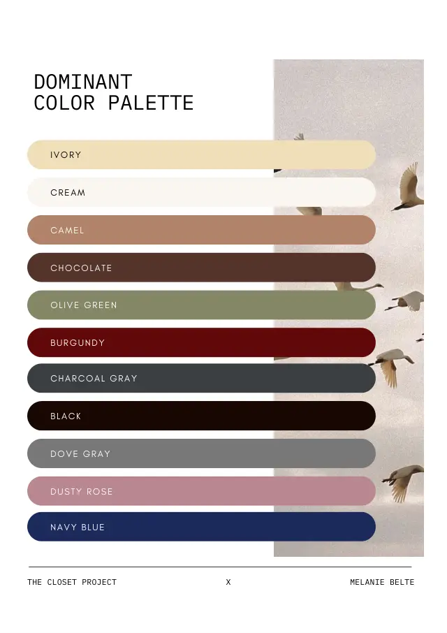 Color palette page from the guide to The Empress
