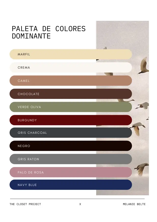 Página de la paleta de colores de la guía de La Emperatriz