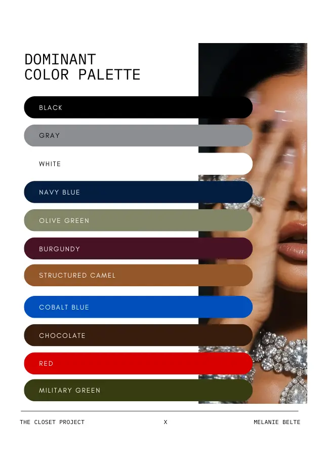 Color palette page from the guide to The Warrior