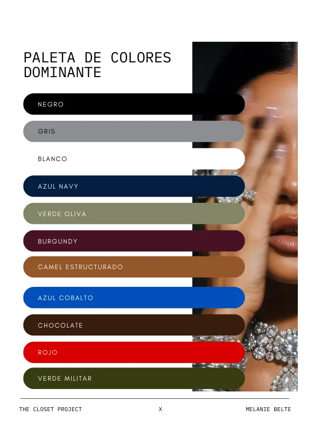 Página de la paleta de colores de la guía de La Guerrera